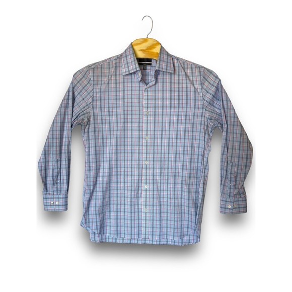 Bonobos Blue Plaid Pattern Men's 17-36 Stretch Slim Fit - Picture 1 of 13